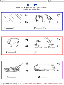 SchoolExpress.com - 17000+ FREE worksheets | 1st Grade/ai, ay, oi ...