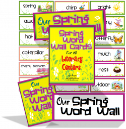 Word Wall {Illustrated Spring Words} | Literacy, Chart and Activities