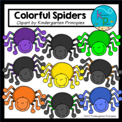 Colorful Spiders Clipart
