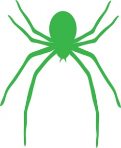 clip art illustration of a green spider | Halloween Clipart