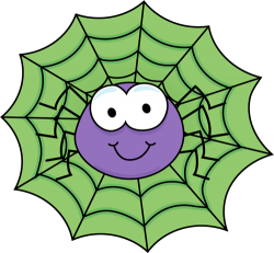 Spider in a Green Spider Web Clip Art - Spider in a Green ...