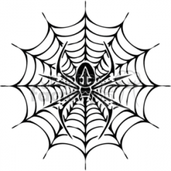 Large web with spider clipart. Royalty-free clipart # 374542