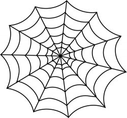 Spider Web Clip Art Image - black and white outline of a ...