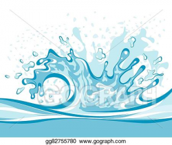 Vector Art - Blue water splash. Clipart Drawing gg82755780 ...
