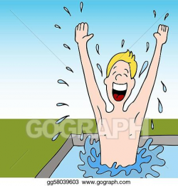 EPS Illustration - Man splashing water in swimming pool ...