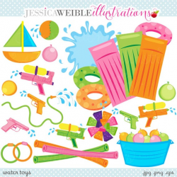 Water Toys Cute Clipart, Summer Swimming Pool Toys Graphics ...