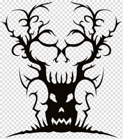 Tree illustration, Tree Spooky Halloween , Scary Spooky Tree ...