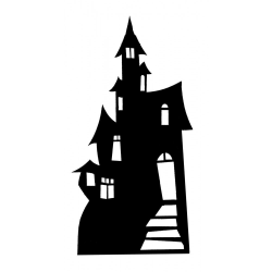 Haunted House Silhouette Small Cutout - ClipArt Best ...
