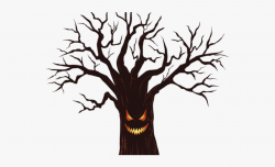 Haunted House Clipart Transparent Background - Spooky Tree ...