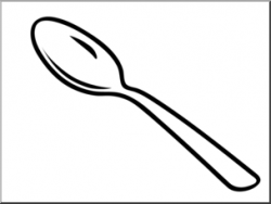 Clip Art: Basic Words: Spoon B&W Unlabeled I abcteach.com | abcteach