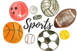 Watercolor Sport Balls Clipart ~ Illustrations ~ Creative Market