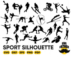 SPORT SVG, sports clipart, sport silhouette, sport dxf, svg cut file,  sports svg file, svg files for cricut, sport iron-on, sport vector dxf