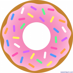 Donut Strawberry Sprinkles Clip Art - Sweet Clip Art