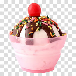 Ice cream with cherry on top transparent background PNG ...
