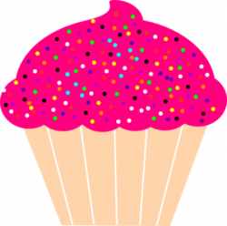 Cupcake With Pink Frosting And Sprinkles Clip Art at Clker ...
