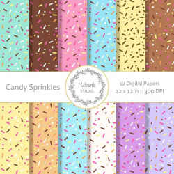 Sprinkles digital paper - Candy clipart - Scrapbook paper ...