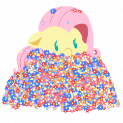 1115544 - artist:talimingi, cute, floppy ears, flower, flower in ...