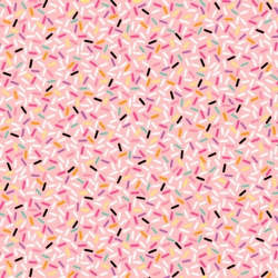 Sugar Rush Sprinkles Jimmies Candy Decorations Pink Cotton Fabric