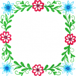 6 Flower Frame Colorful Square (PNG Transparent) | OnlyGFX.com