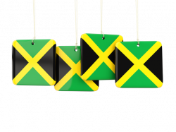 Four square labels. Illustration of flag of Jamaica