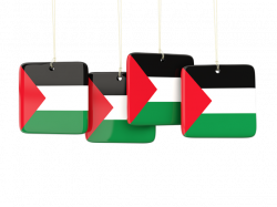 Four square labels. Illustration of flag of Palestinian territories