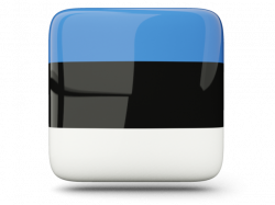 Glossy square icon. Illustration of flag of Estonia