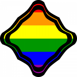 Clipart - Rainbow Flag Diagonal Square Squiggled Frame