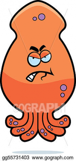 Vector Art - Angry squid. EPS clipart gg55731403 - GoGraph