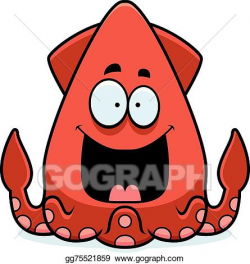 Vector Art - Happy cartoon squid. EPS clipart gg75521859 ...
