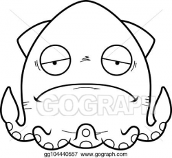 EPS Vector - Sad cartoon squid. Stock Clipart Illustration ...