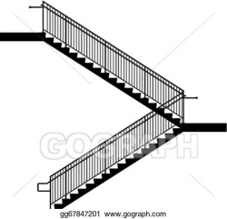 Vector Stock - Stair with railing. Stock Clip Art gg67847201 ...