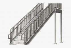 Stairs Clipart Steel Railing - Industrial Stair Png ...