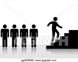 Stock Illustration - People achieve climb up stairs. Clipart ...