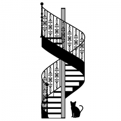 Cool spiral staircase silhouette (and lots of others vintage ...