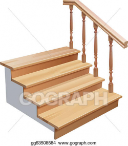 Clip Art Vector - Wooden stairs. Stock EPS gg63508584 - GoGraph