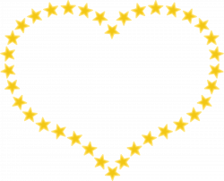 Clipart - Heart Shaped Border with Yellow Stars