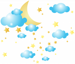 Moon Clouds and Stars PNG Clip-Art Image | Gallery Yopriceville ...
