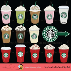 Starbucks Clipart, Starbucks Coffee Clipart, Coffee Clip Art, Frappuccino  Clipart, Starbucks Digital Download, Starbucks Clip Art