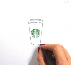 Starbucks drink drawing. Super easy and cute | Drawing and ...
