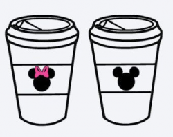 SVG, mickey and minnie coffee cups, starbucks logo, disney ...