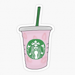Sticker Redbubble Starbucks pink drink - Depop
