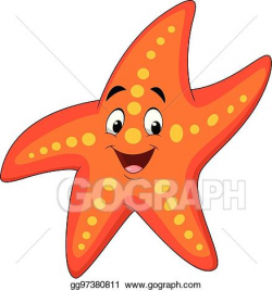 Vector Illustration - Cartoon happy starfish. EPS Clipart ...