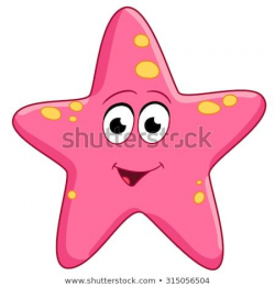 Starfish. Sea star. Cartoon character isolated on white ...