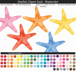 Love this cute set of watercolor starfish clipart - Under ...