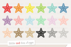 Starfish Clipart By Little Red Fox Shoppe | TheHungryJPEG.com