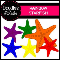 Rainbow Starfish {Doodles and Doilies Clipart}