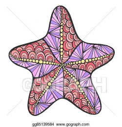 Vector Art - Stylized colored starfish. Clipart Drawing ...