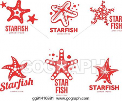 Vector Illustration - Set of graphic, silhouette starfish ...