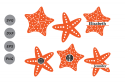 Starfish SVG, Starfish Monogram SVG, Star Fish Svg Cut Files, Starfish  Silhouette files, Cricut Files, Nautical Sea Svg, Svg, Dxf, Eps, Png.