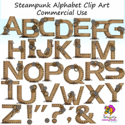 Steampunk Alphabet Clip Art - Steampunk Letters